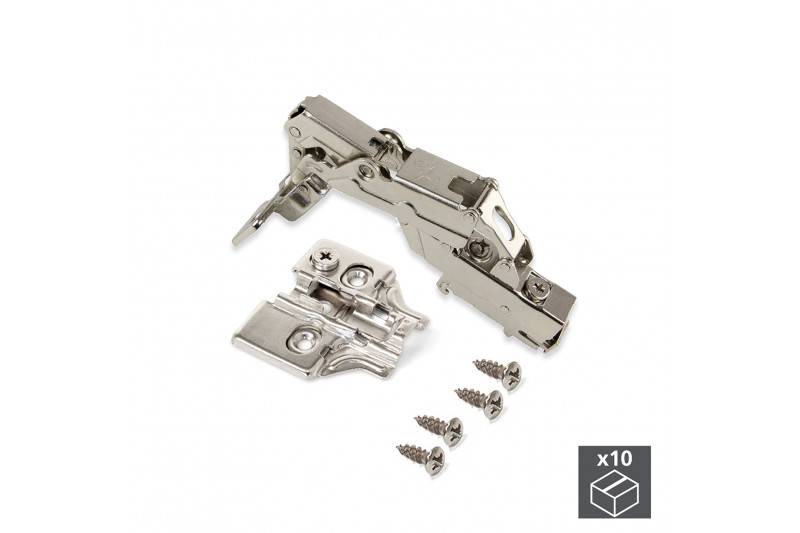 Emuca Lot of 10 X91 inset hinges opening 165 degrees with...