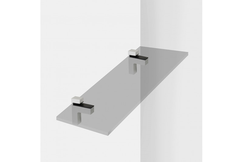 Emuca Pair of supports for Wood or Glass Shelf Squad 2,...