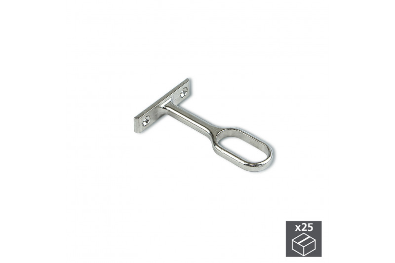 Emuca Centre support for hanging rail, Zamak, Nickel-plated
