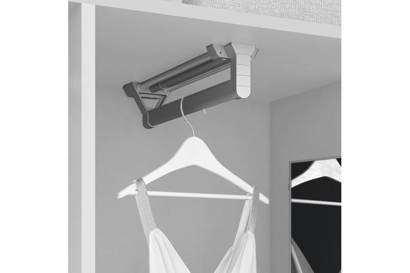 Emuca Extractable hanger for wardrobe, Matt anodized,...