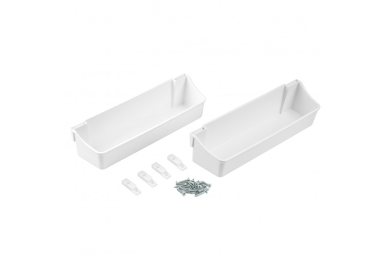 Emuca Set of auxiliary trays, 350, White plastic,...