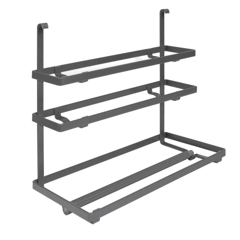 Kitchen roll holder, for hanging, steel, anthracite gray