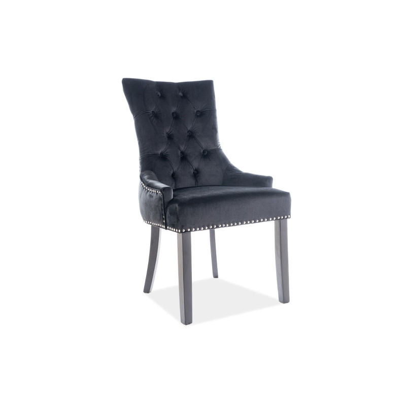 Chair EWARD black velvet, black frame
