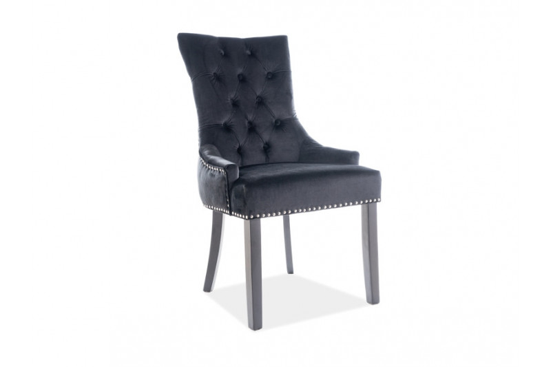 Chair EWARD black velvet, black frame