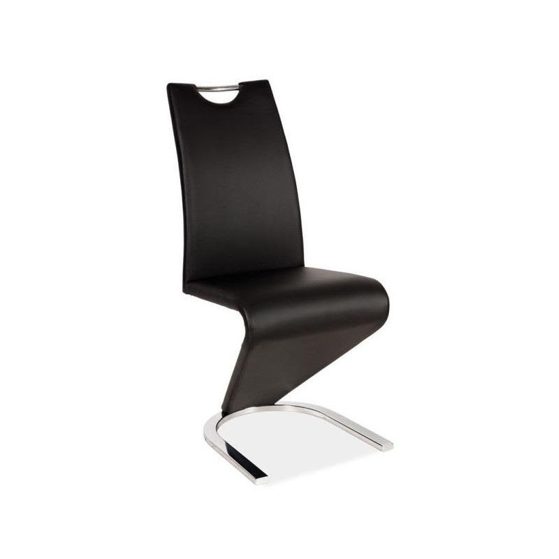 Chair H090 black ecoleather, chrome frame