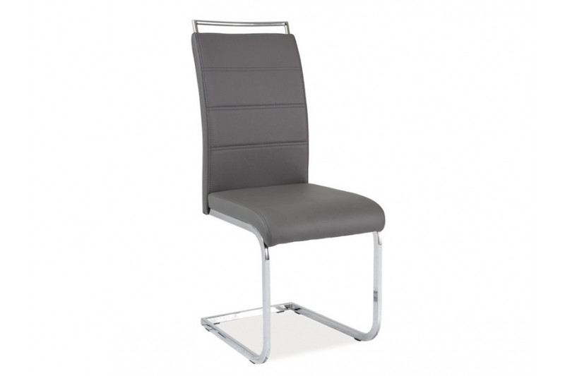 Chair H441 grey ecoleather, chrome frame