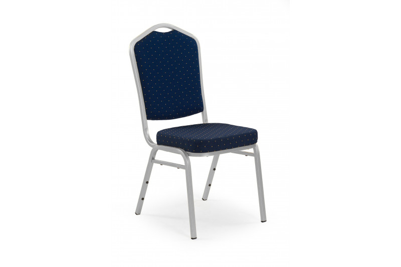 K66 S kėdė, mėlynos spalvos, sidabrinio rėmo