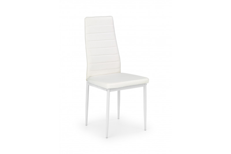 Kėdė K70, balta eco oda, chromuotos plieninės kojos