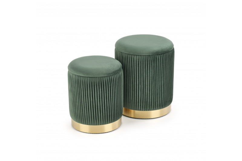 MONTY set of two stools: color: dark green