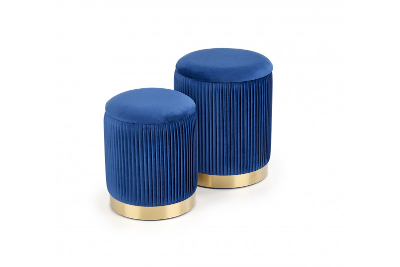 MONTY set of two stools: color: dark blue