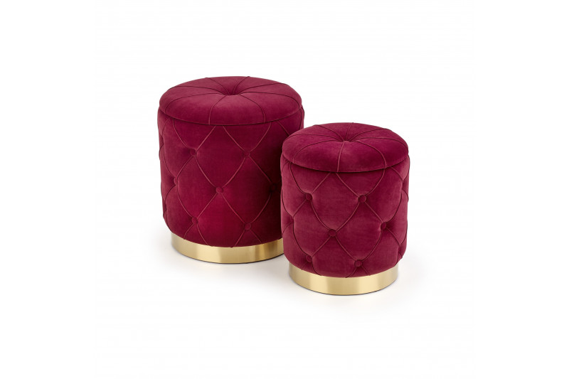 POLLY set of two stools, color: dark red