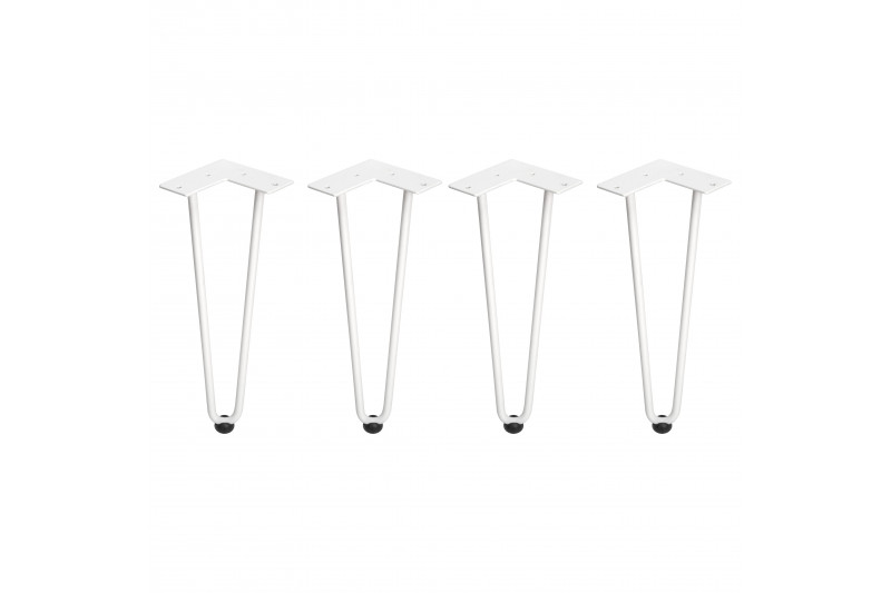 Emuca 2 rod Hairpin legs for tables, 400, White painted,...