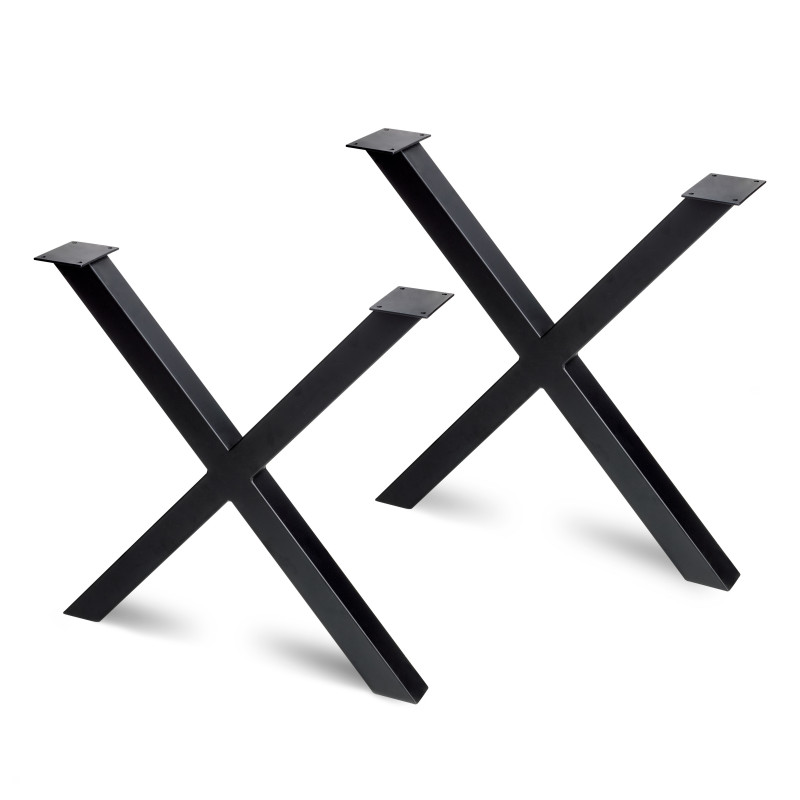 Table legs-frames, cross-shaped, H695 mm, black - Joldija.lt
