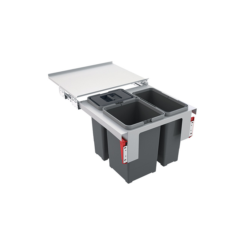 Sorting bins FRANKE, 3 containers (2x12L+8L), gray -...