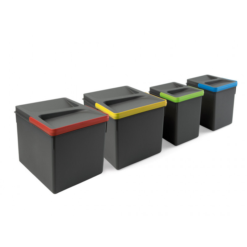 Sorting bins with 4 capacities (2x12 + 2x6), gray -...