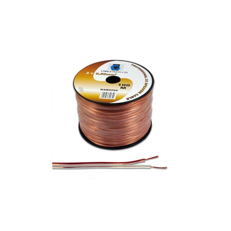 Loudspeaker cable 2x0.35mm², transparent