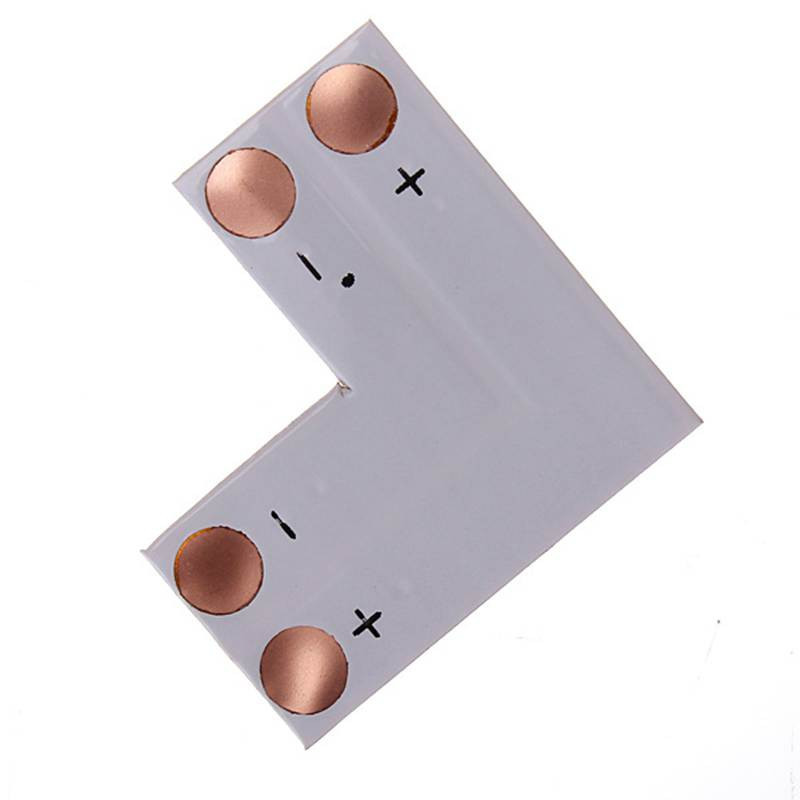 LED strip connector 8mm L shape, solder