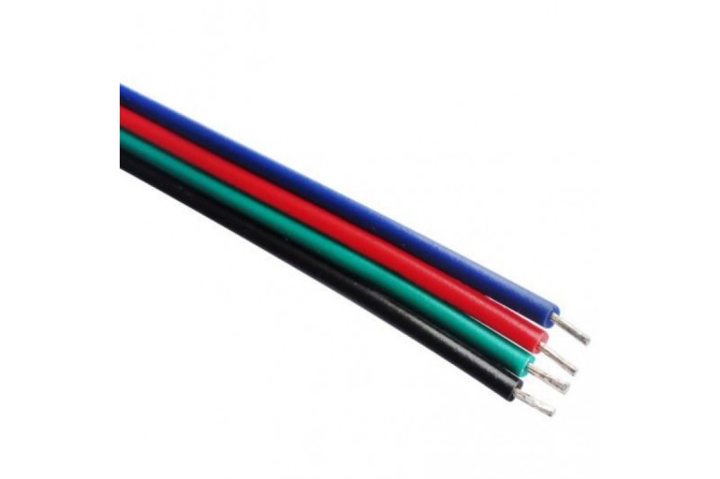 Cable flat 4x0.3mm² BLGRB, color for RGB LED strip