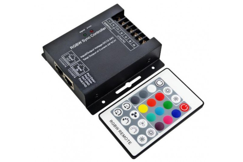 RGB + White LED controller with RF remote control 12Vdc...