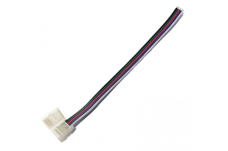 LED juostos RGBW 10mm jungtis, užspaudžiama, su 15cm laidu