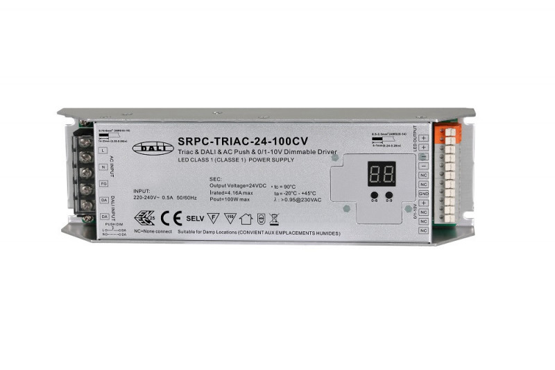 LED maitinimo šaltinis 220-240Vac - 24Vdc, 100W, TRIAC +...
