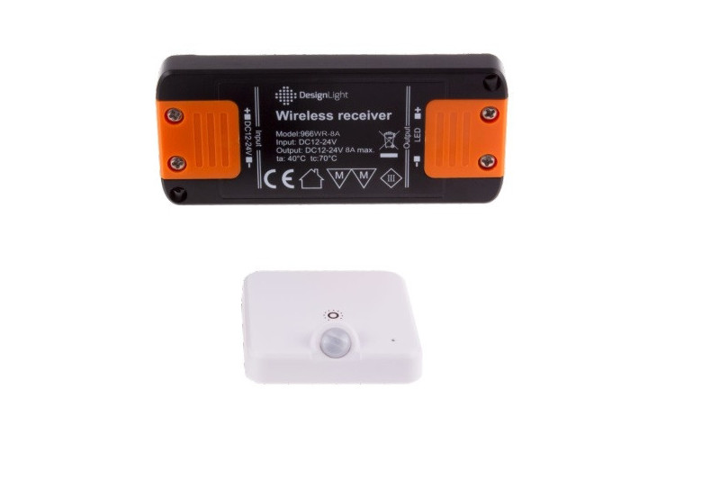 Wireless motion sensor 12-24Vdc, 8A, controller + PIR...