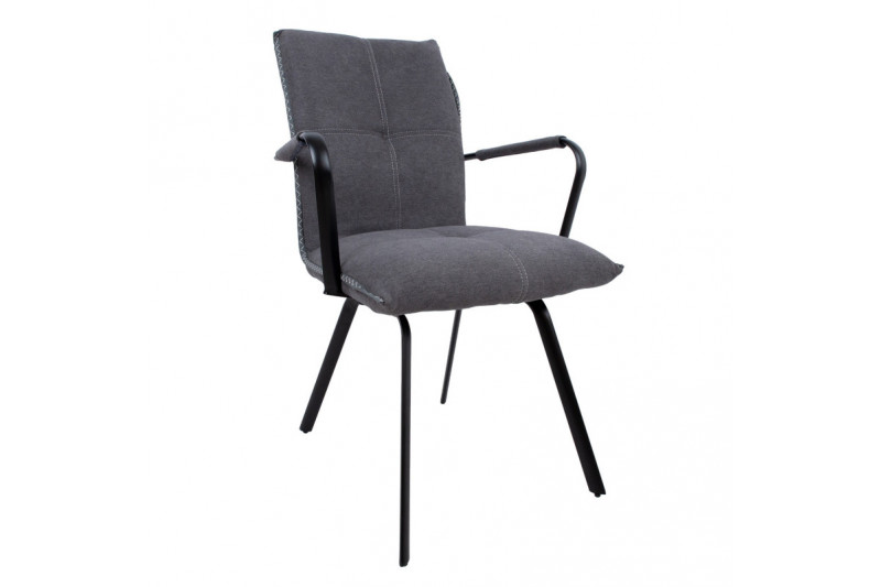 Chair EDDY with armrests, grey