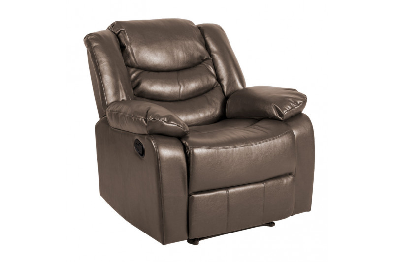 Atlošiamas fotelis DIXON, ruda odos imitacija