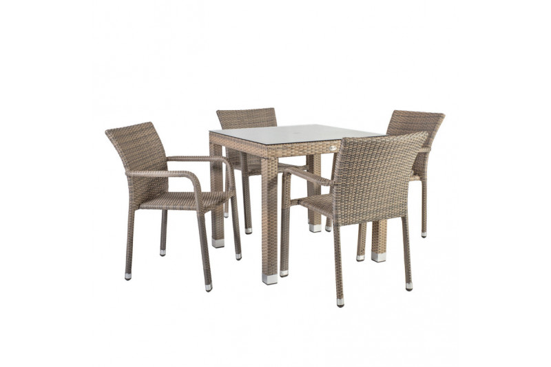 Garden furniture set LARACHE table and 4 chairs