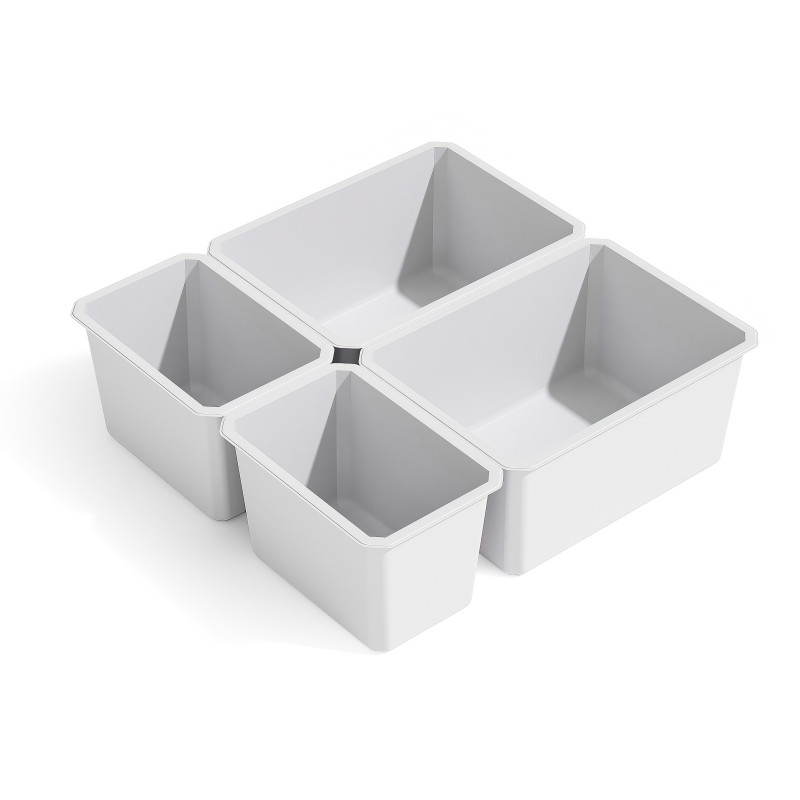 Bathroom drawer case, 4 compartments, white color -...