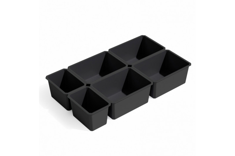 Emuca Tidy bathroom drawer organizer cubes, Anthracite...