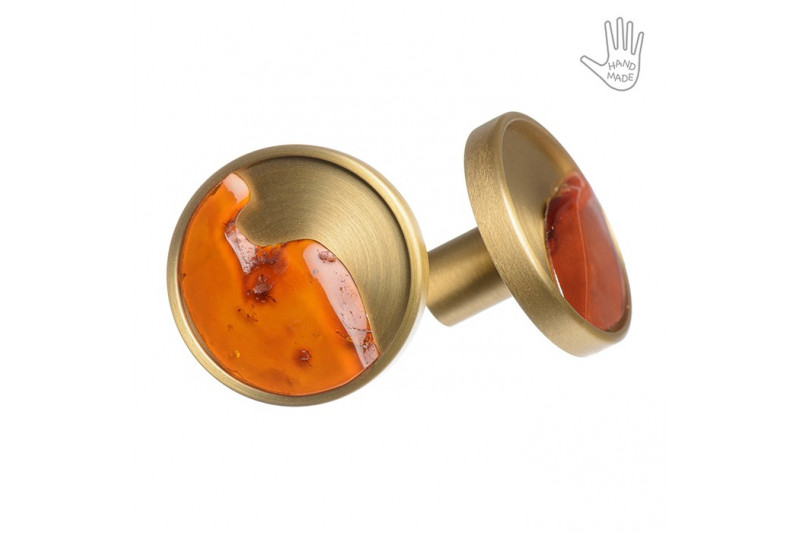 IMI AMBER 1353 dot handle, brass/amber, lacquered, H22...
