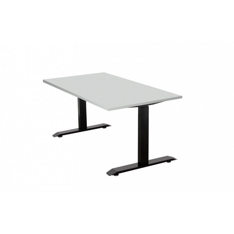 Adjustable height table: black frame, table top L1600mm...