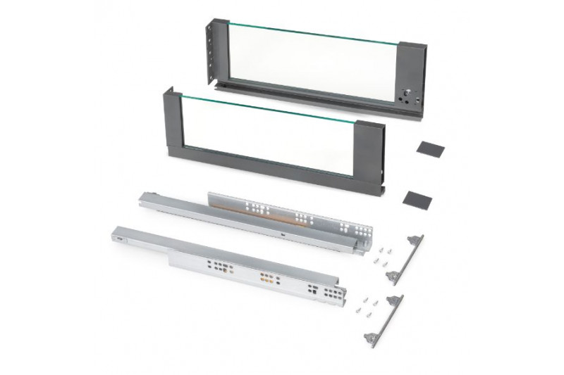 Emuca Vertex External drawer 40kg with glass side panel...