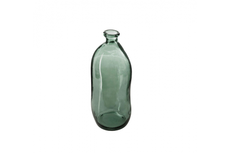 Dekoratyvinė žalio stiklo vaza, pailga, H-35cm
