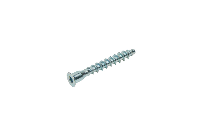 Connecting screw, 7x50mm, flat head, HEX4, white zinc (5)