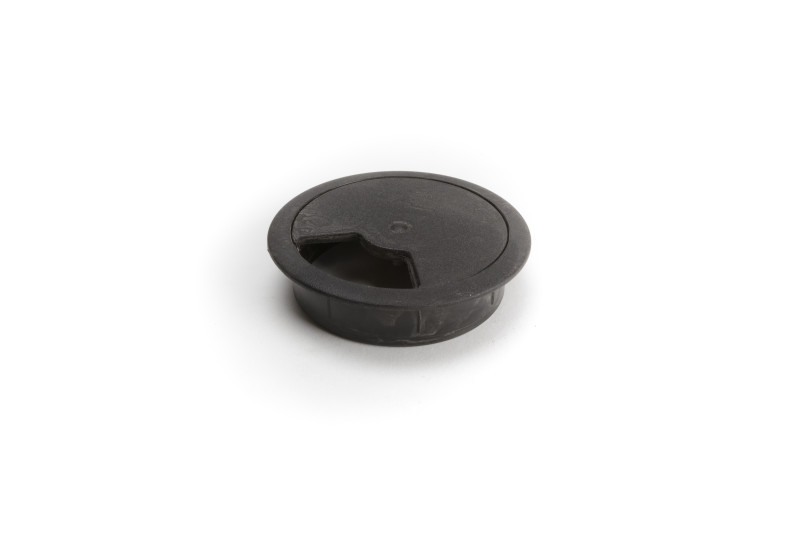 Socket for computer cable Ø60mm plastic, black