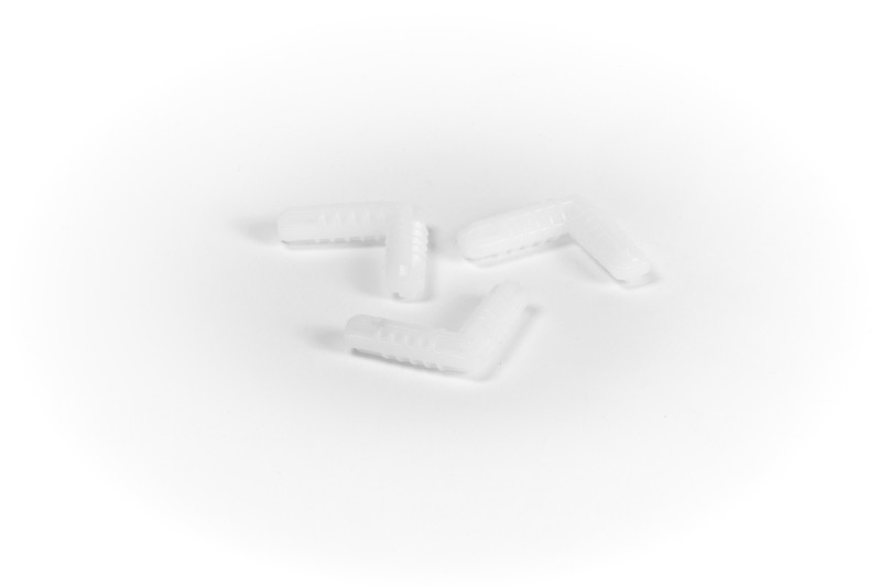 Plastic dowel, Ø8x30mm, white, corner