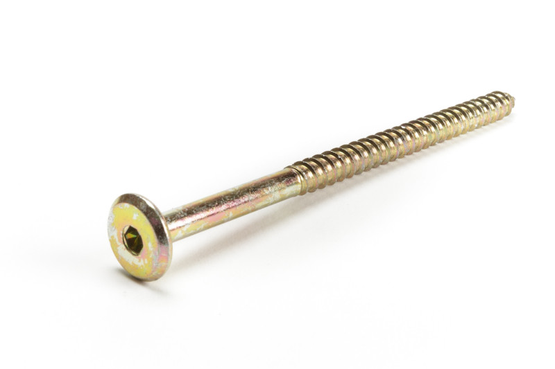 Connecting screw, 3x105mm, flat head, HEX4, yellow zinc,...