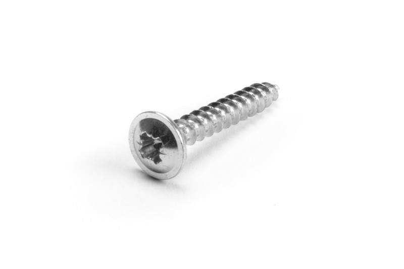 Chipboard screw, 4x25mm, button-washer head, PZ, white zinc