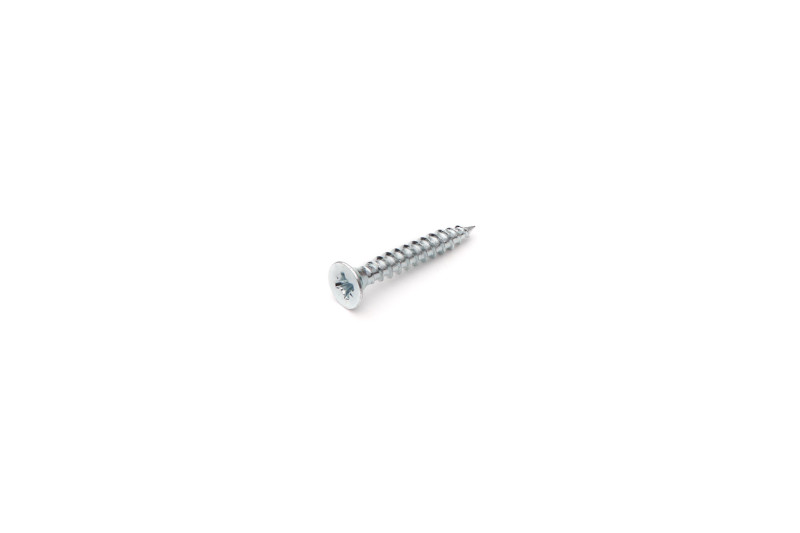 Chipboard screw, 3x20mm, flat head, PZ, white zinc