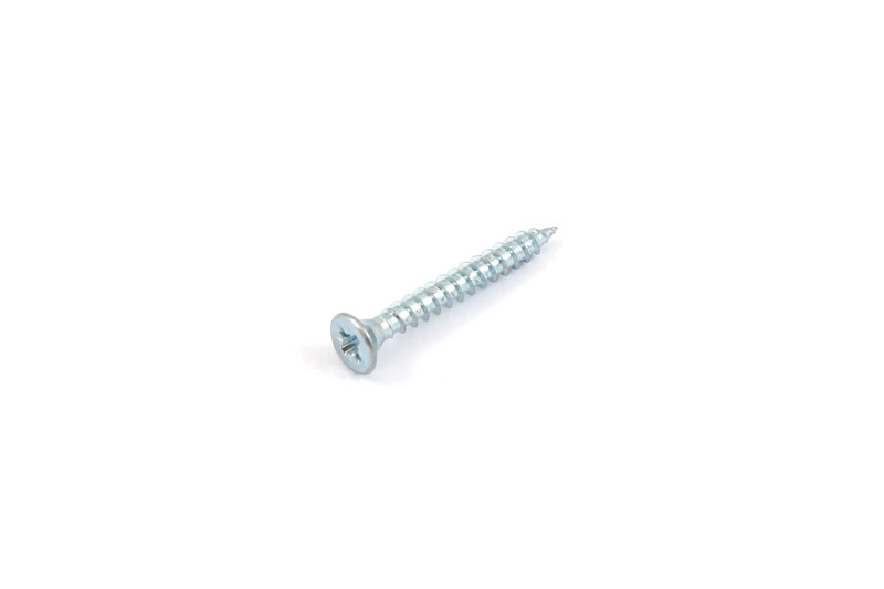 Chipboard screw, 3.5x25mm, flat head, PZ, white zinc