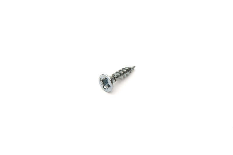 Chipboard screw, 3.5x16mm, flat head, PZ, white zinc