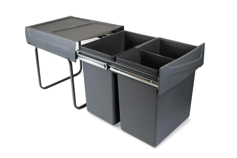 Recycling bins for kitchen, 2 x 20 L, lower fixing,...