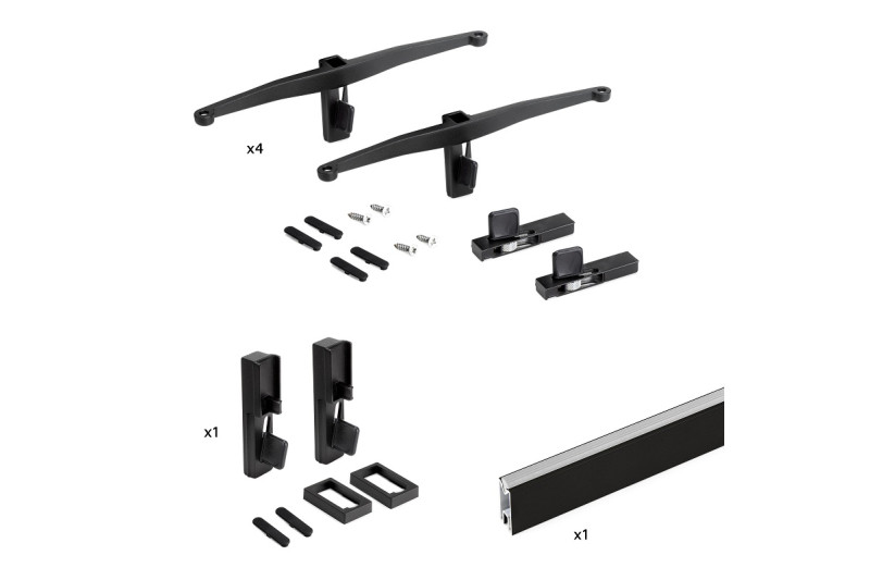 Kit of 4 supports for wooden shelves, 1 set of support...