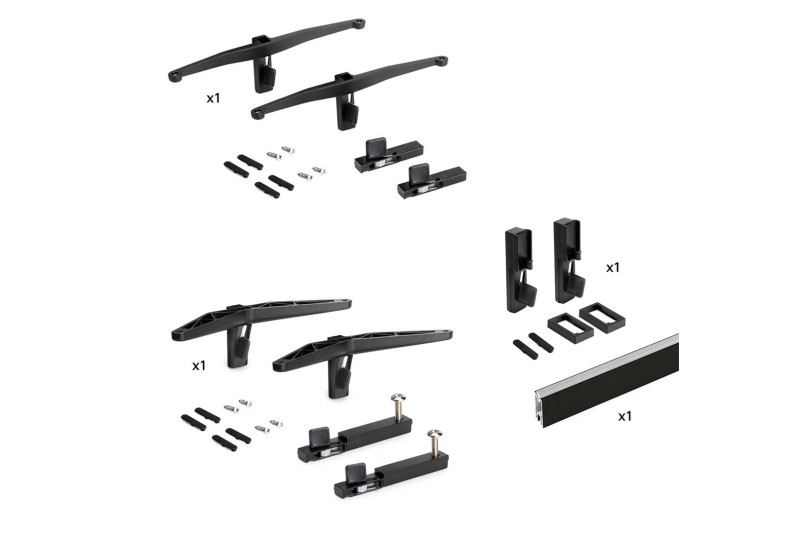 Kit of supports for 1 wooden shelf, 1 module and 1...