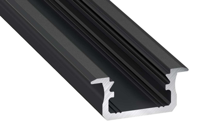 Profile for LED strips, aliuminum anodized black,...