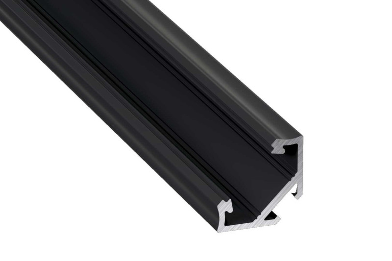 Profile for LED strips, aliuminum anodized black, corner...
