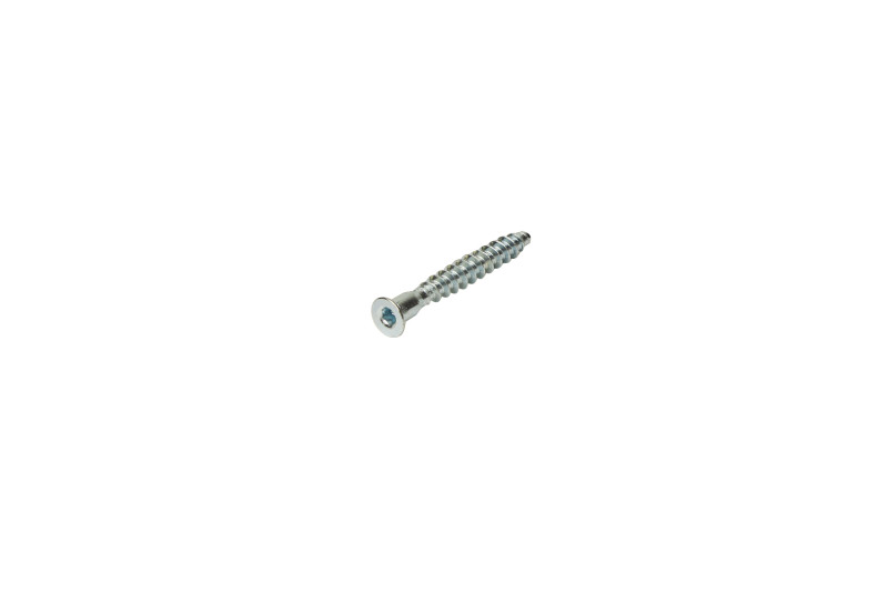 Connecting screw, 7x50mm, flat head, HEX4, white zinc