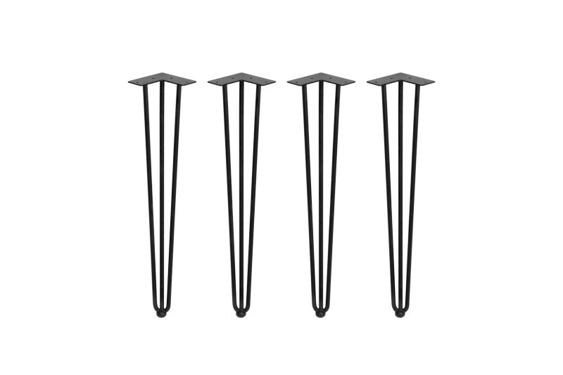Table legs HAIRPIN set (4 pcs) 12x710mm, black